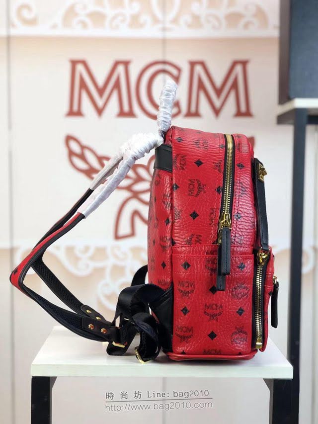MCM雙肩包 原單 5722 新版子母包 前面袋子可拆卸 搭配長肩帶 兩用款 菱形釘 MCM女背包  mdmc1323